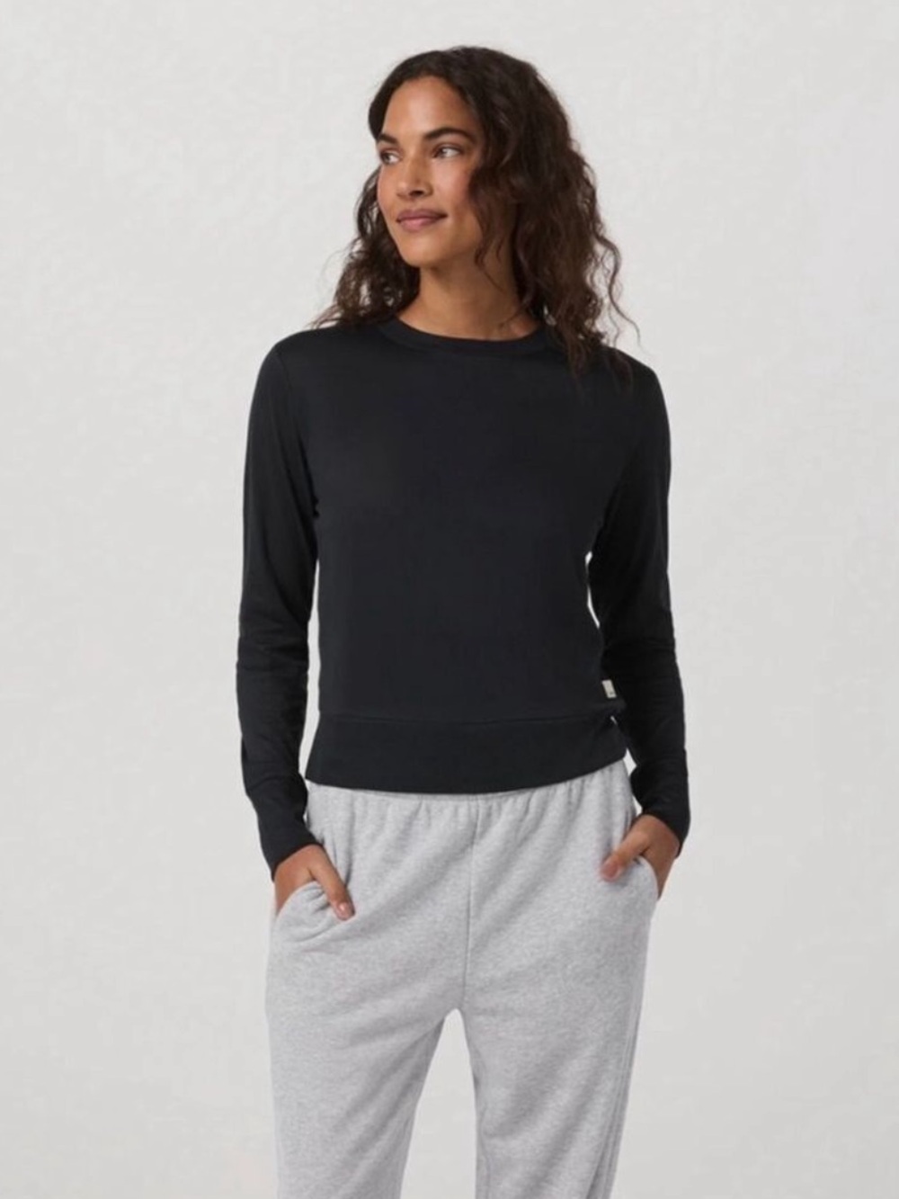 Vuori Daydream Crew Long Sleeve Top Heather Black